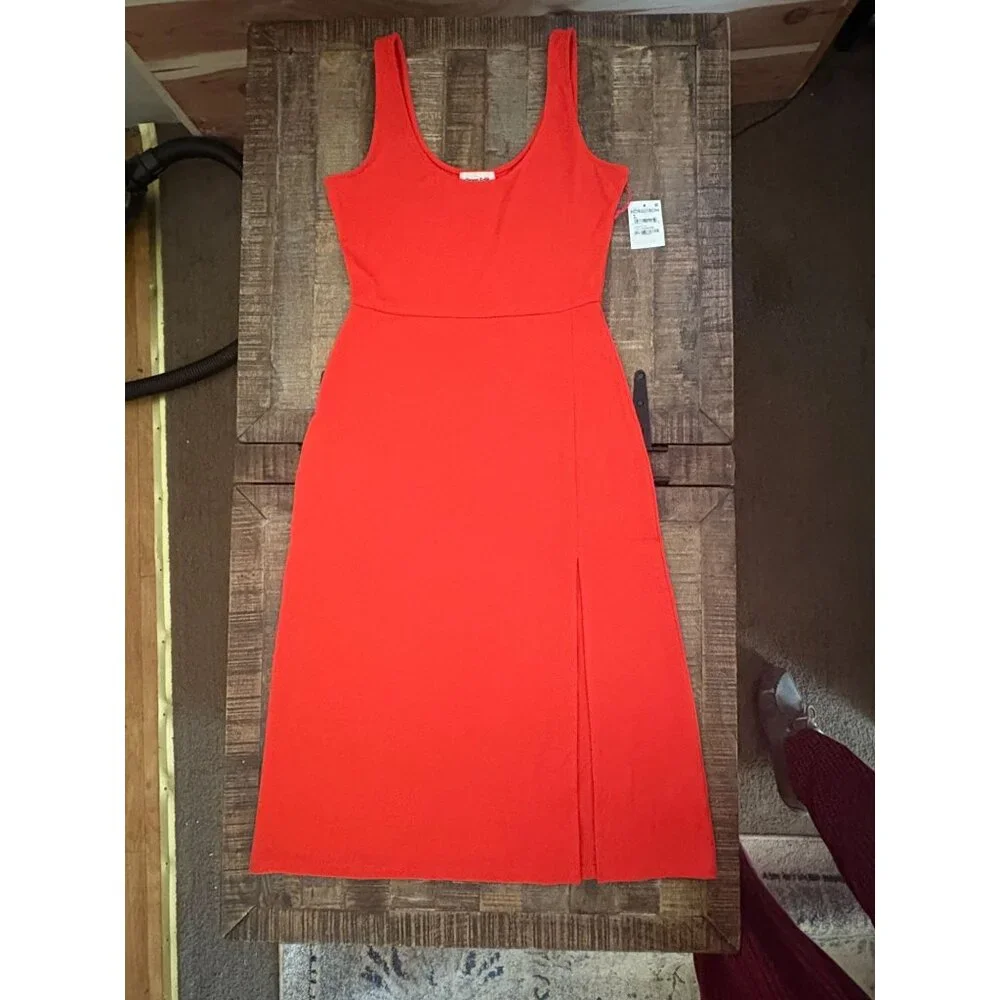 NWT New Nordstrom Open Edit Womens Red Grenadine Sleeveless Tank Dress M - Picture 12 of 12